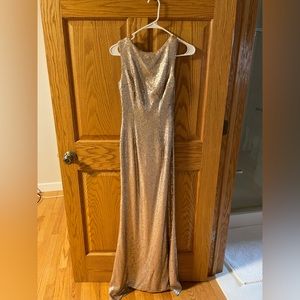 Lulus Gold sequin maxi dress